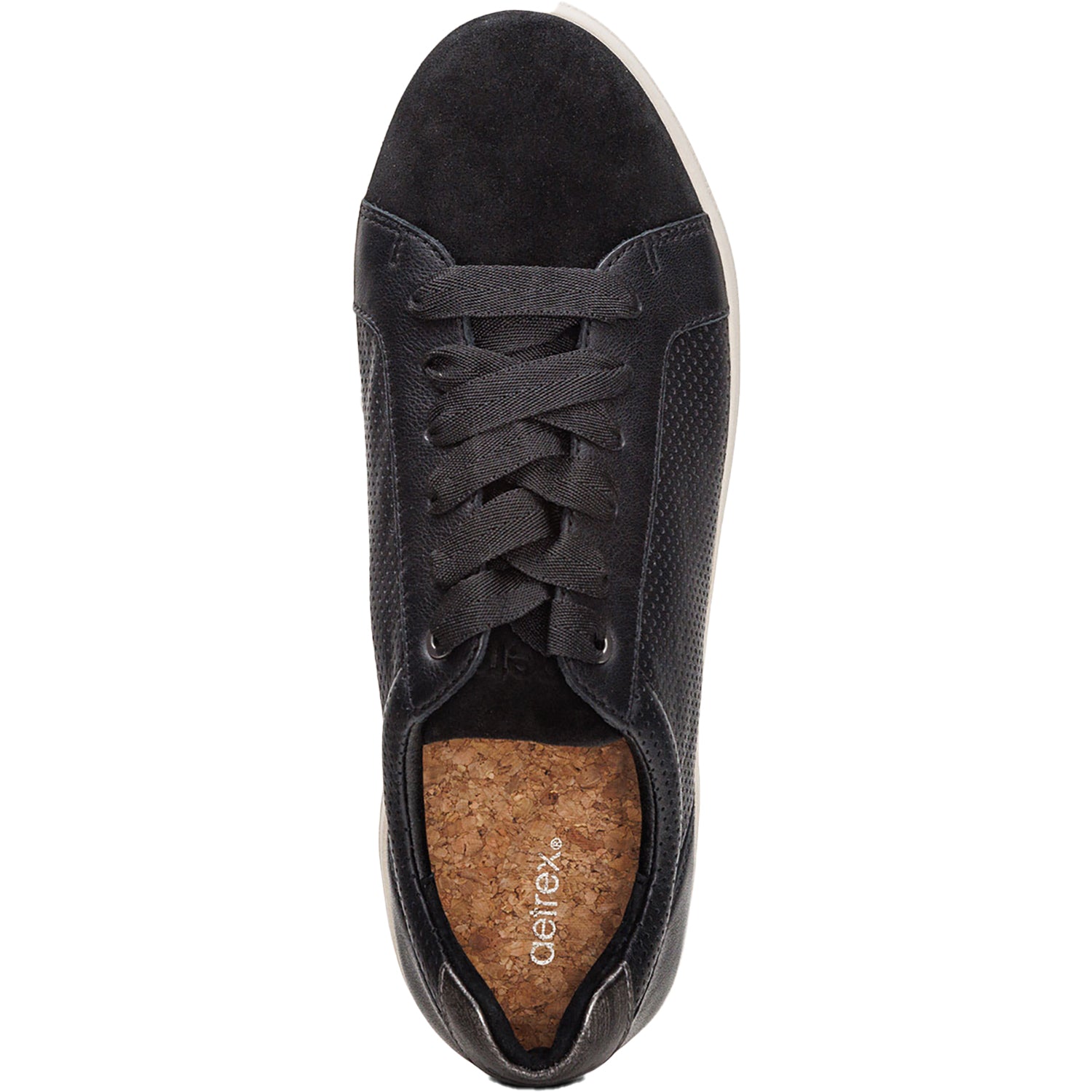 Womens Aetrex Women's Aetrex Courtney Black Perf Leather/Suede Black Perf Leather/Suede
