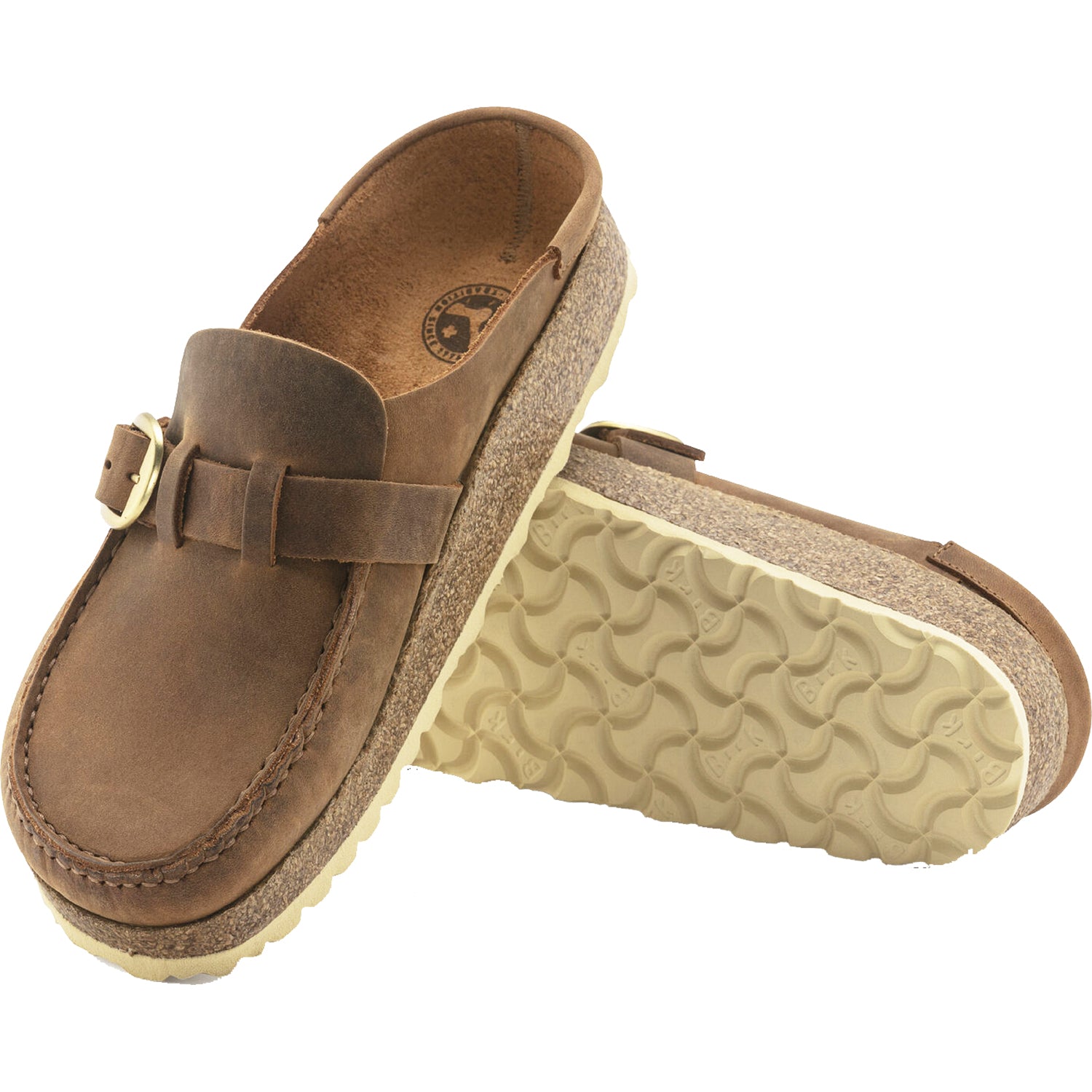 Womens Birkenstock Women's Birkenstock Buckley Cognac Oiled Nubuck Leather Cognac Oiled Nubuck Leather