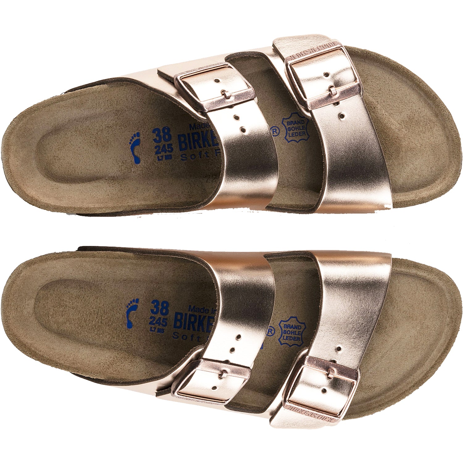 Womens Birkenstock Women's Birkenstock Arizona Soft Footbed Copper Leather Copper Leather