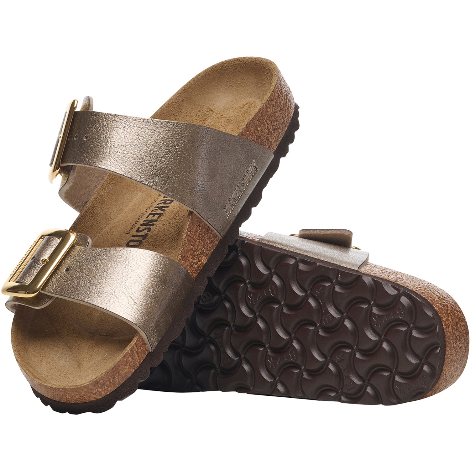 Womens Birkenstock Women's Sydney Luxe Buckle Graceful Taupe Birko-Flor Graceful Taupe