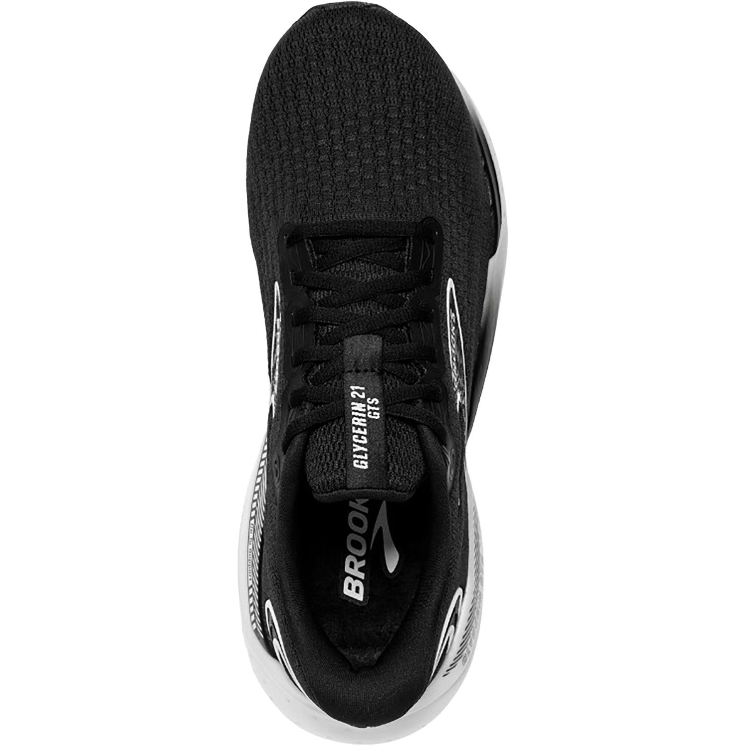 Mens Brooks Men's Brooks Glycerin GTS 21 Black/Grey/White Mesh Black/Grey/White Mesh