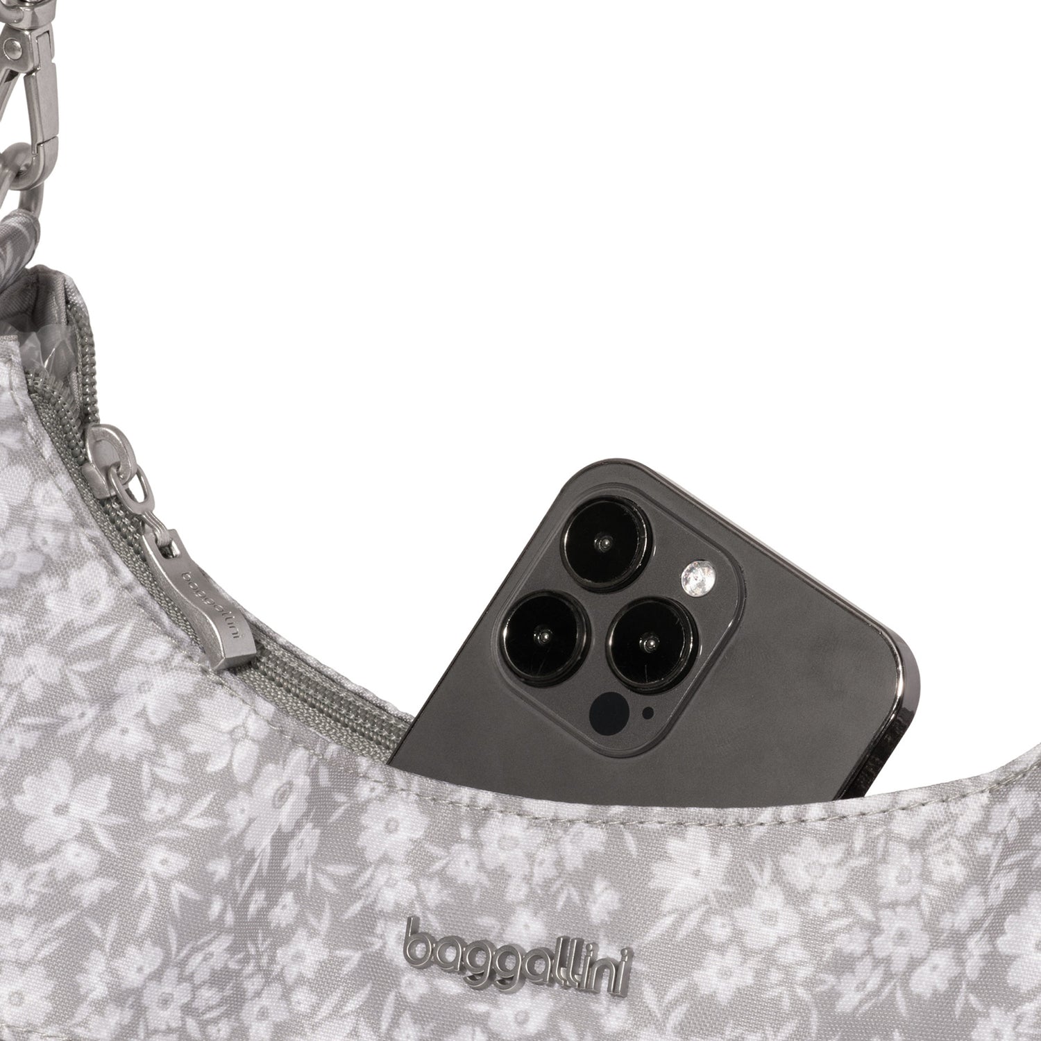 Womens Baggallini Baggallini Modern Pocket Half Moon Bag Light Grey Petal Light Grey Petal