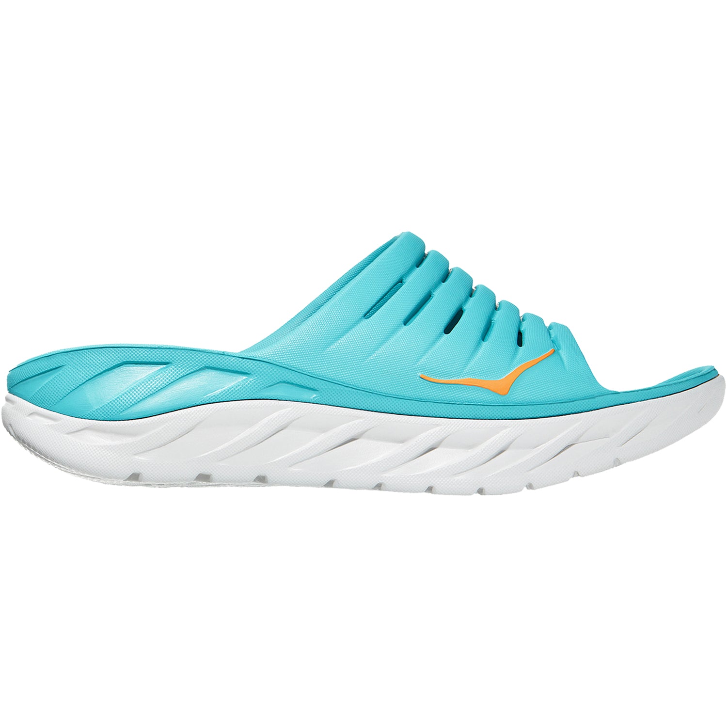 Mens Hoka one one Men's Hoka Ora Recovery Slide Aquarelle/Blazing Orange EVA Aquarelle/Blazing Orange EVA