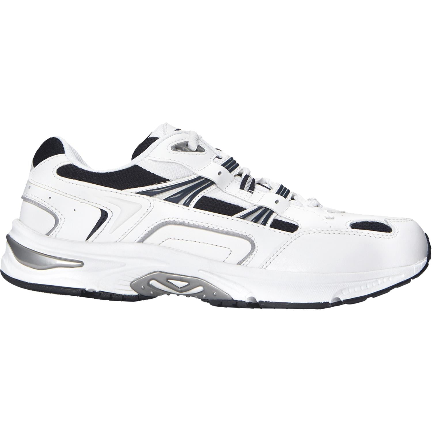 Mens Vionic Men's Vionic Walker White/Navy Leather White/Navy Leather