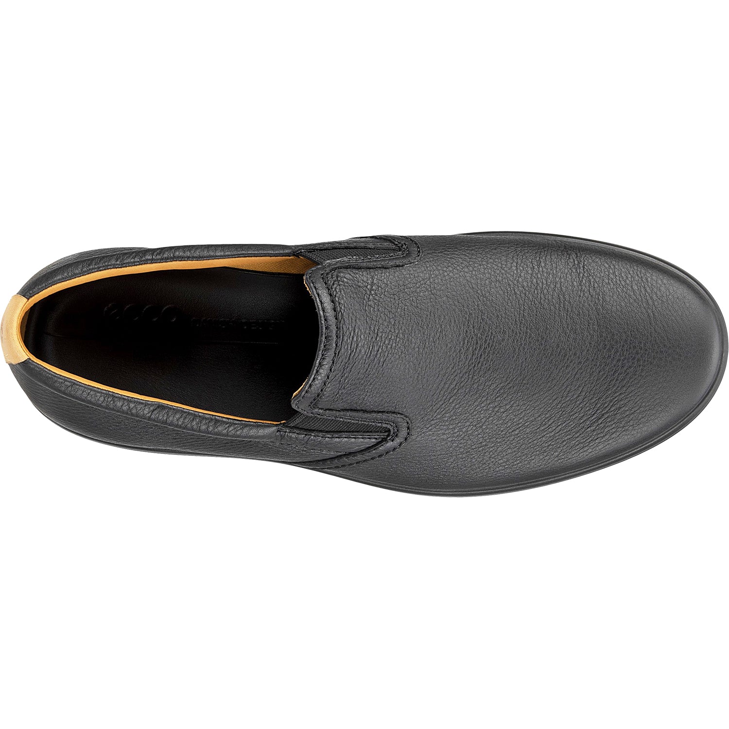Mens Ecco Men's Ecco Soft 7 Slip On 2.0 Black/Lion Leather Black/Lion Leather