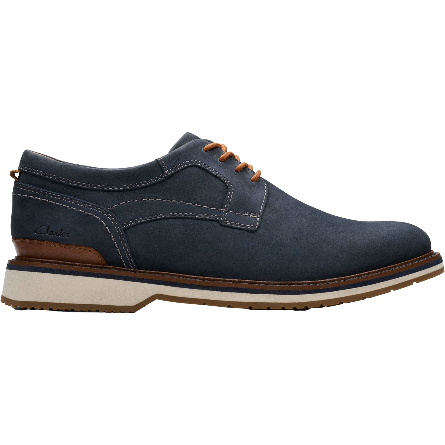 Mens Clarks Men's Clarks Monahan Plain Navy Nubuck Navy Nubuck