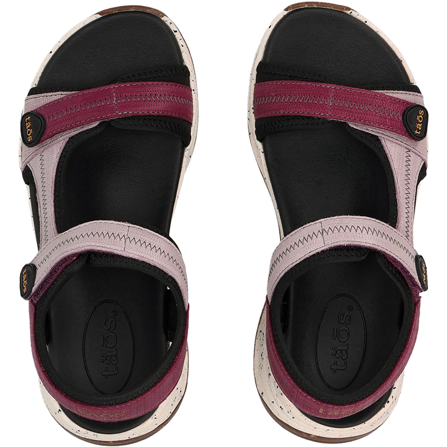 Womens Taos Women's Taos Super Slide Plum Embossed Leather/Nylon Plum Embossed Leather/Nylon