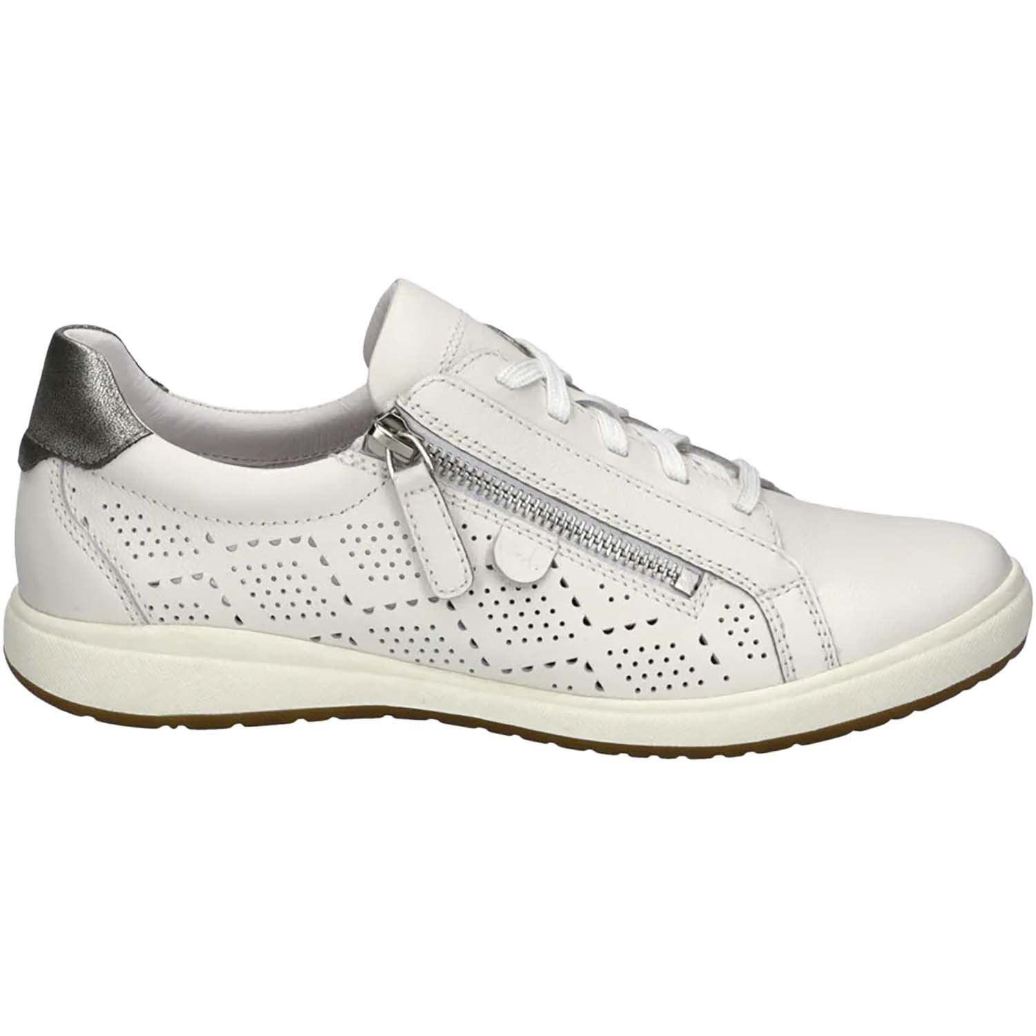 Womens Josef seibel Women's Josef Seibel Caren 65 White/Platin Kombi Leather White/Platin Leather