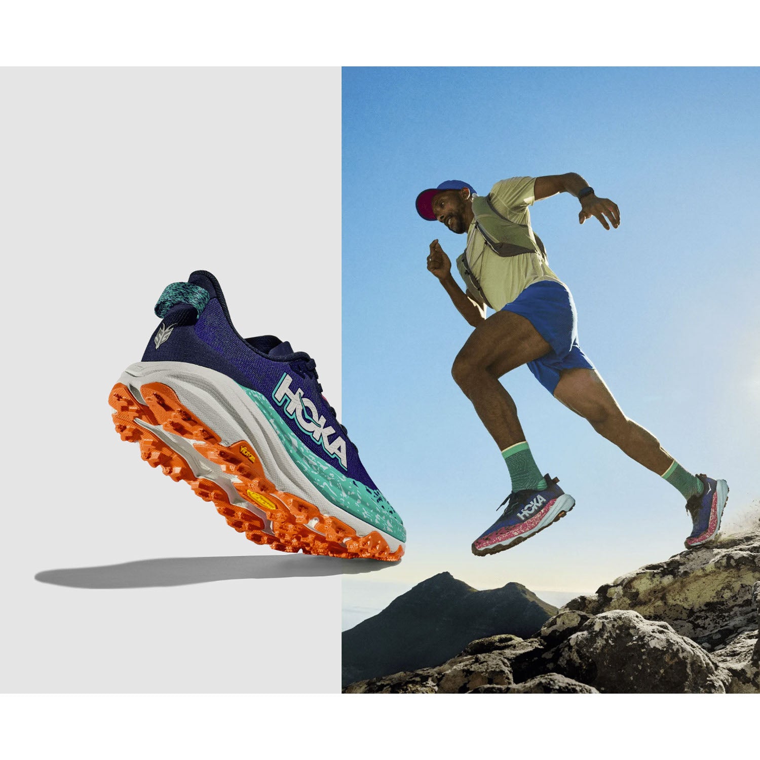 Mens Hoka one one Men's Hoka Speedgoat 6 GTX Black/Outer Orbit Mesh Black/Outer Orbit Mesh