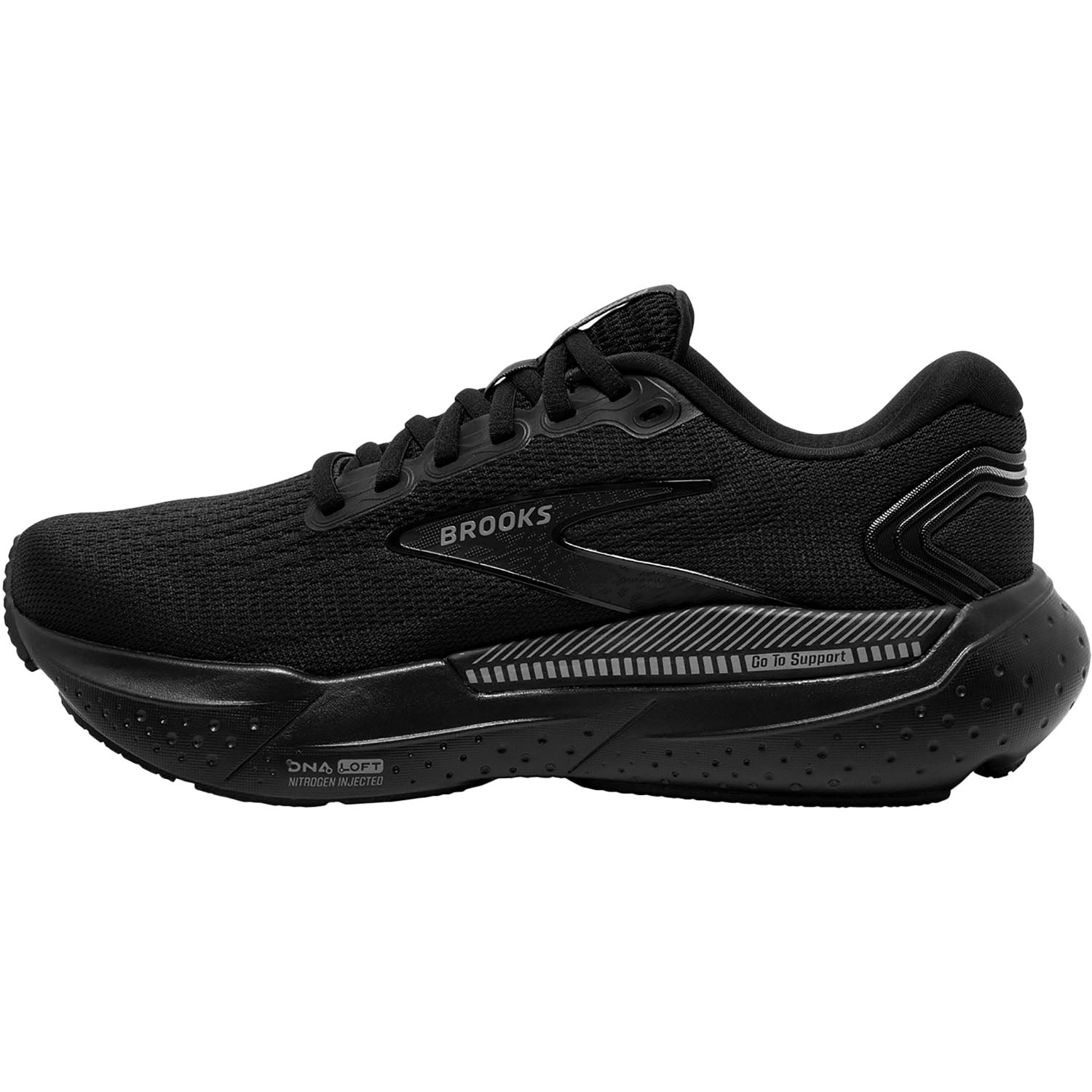 Womens Brooks Women's Brooks Glycerin GTS 21 Black/Black/Ebony Mesh Black/Black/Ebony Mesh