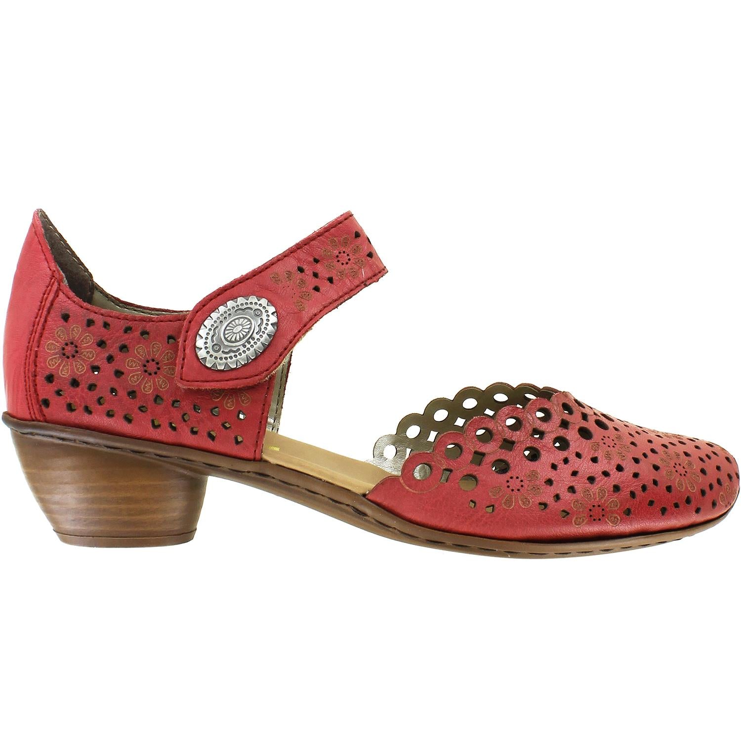Womens Rieker Women's Rieker 43753-33 Mirjam Rosso Leather Rosso Leather