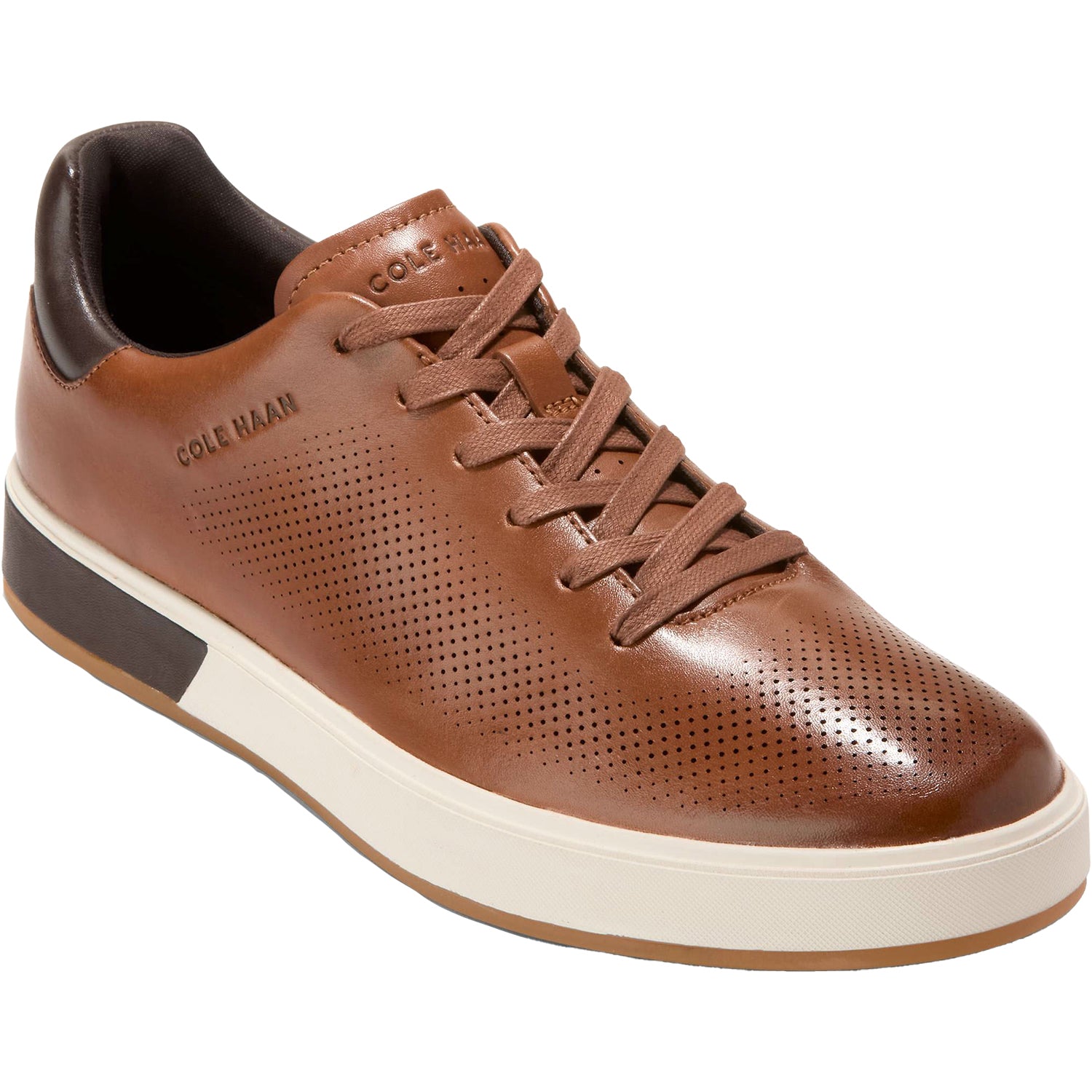 Mens Cole haan Men's Cole Haan GrandPro Angleace British Tan/Dark Chocolate Leather British Tan/Dark Chocolate Leather