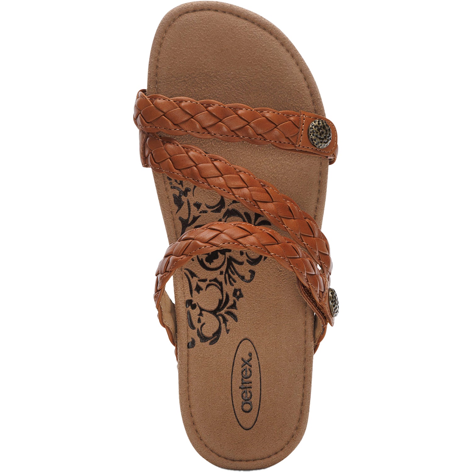 Womens Aetrex Women's Aetrex Josie Ginger Braided Leather Ginger