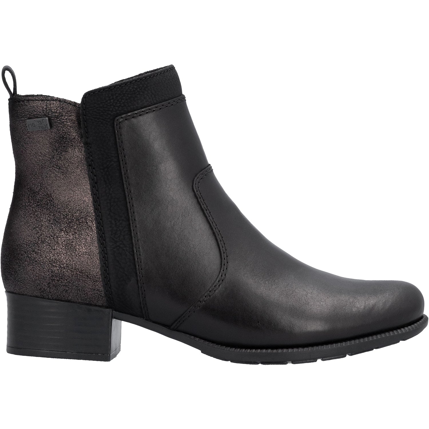 Womens Rieker Women's Rieker 78658-00 Schwarz/Schwarz/Schwarz Leather Schwarz/Schwarz/Schwarz Leather