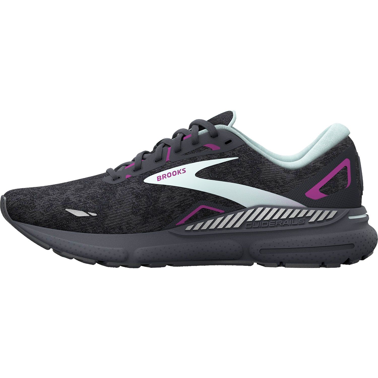Womens Brooks Women's Brooks Adrenaline GTS 23 Black/Light Blue/Purple Mesh Black/Light Blue/Purple Mesh