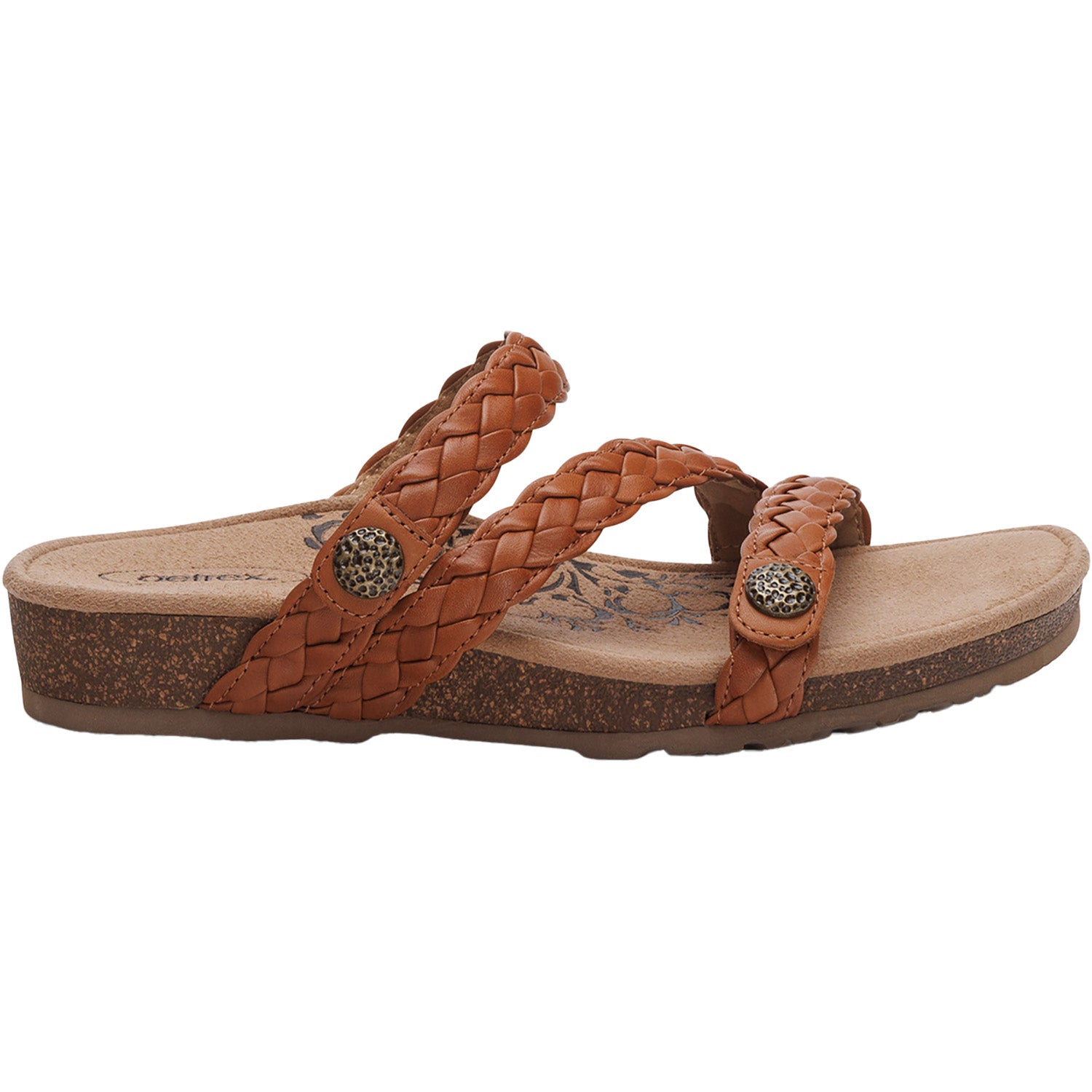 Womens Aetrex Women's Aetrex Josie Ginger Braided Leather Ginger