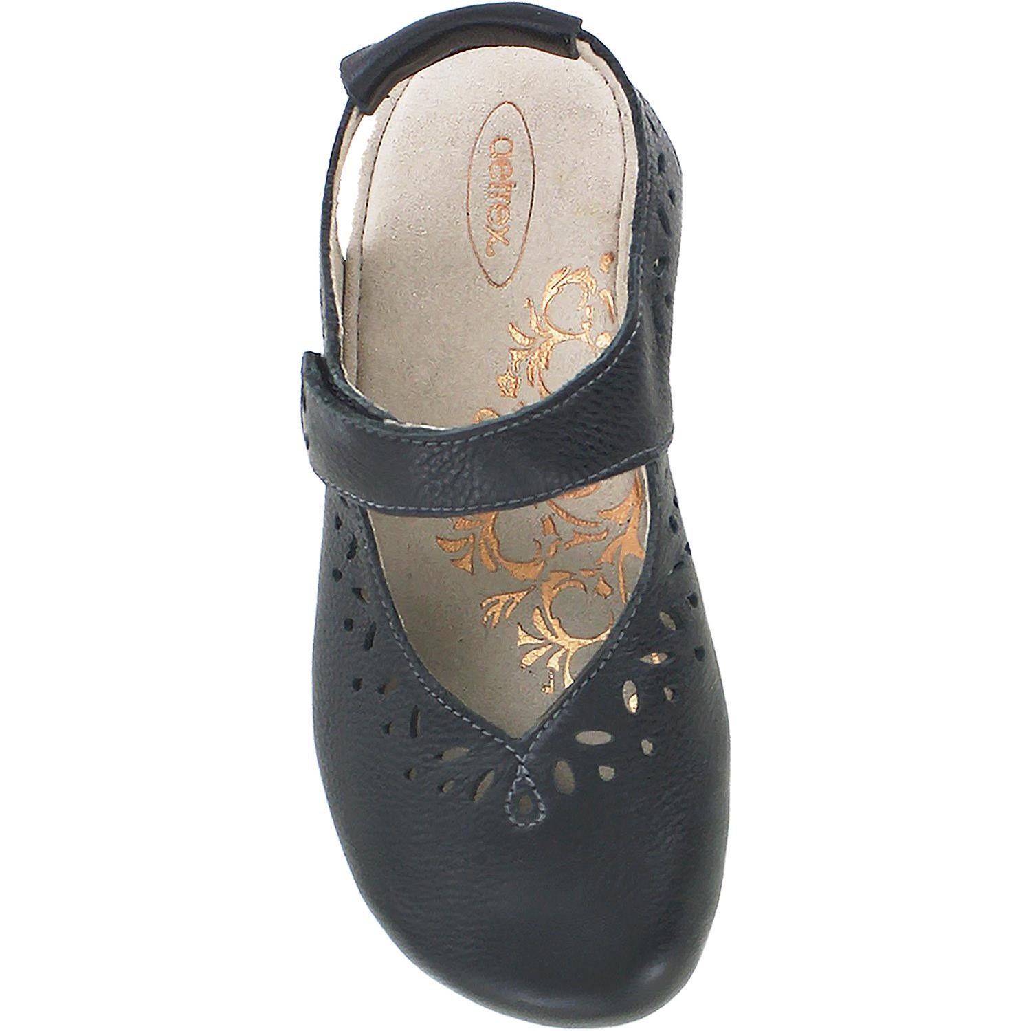 Womens Aetrex Women's Aetrex Cheryl Black Leather Black Leather