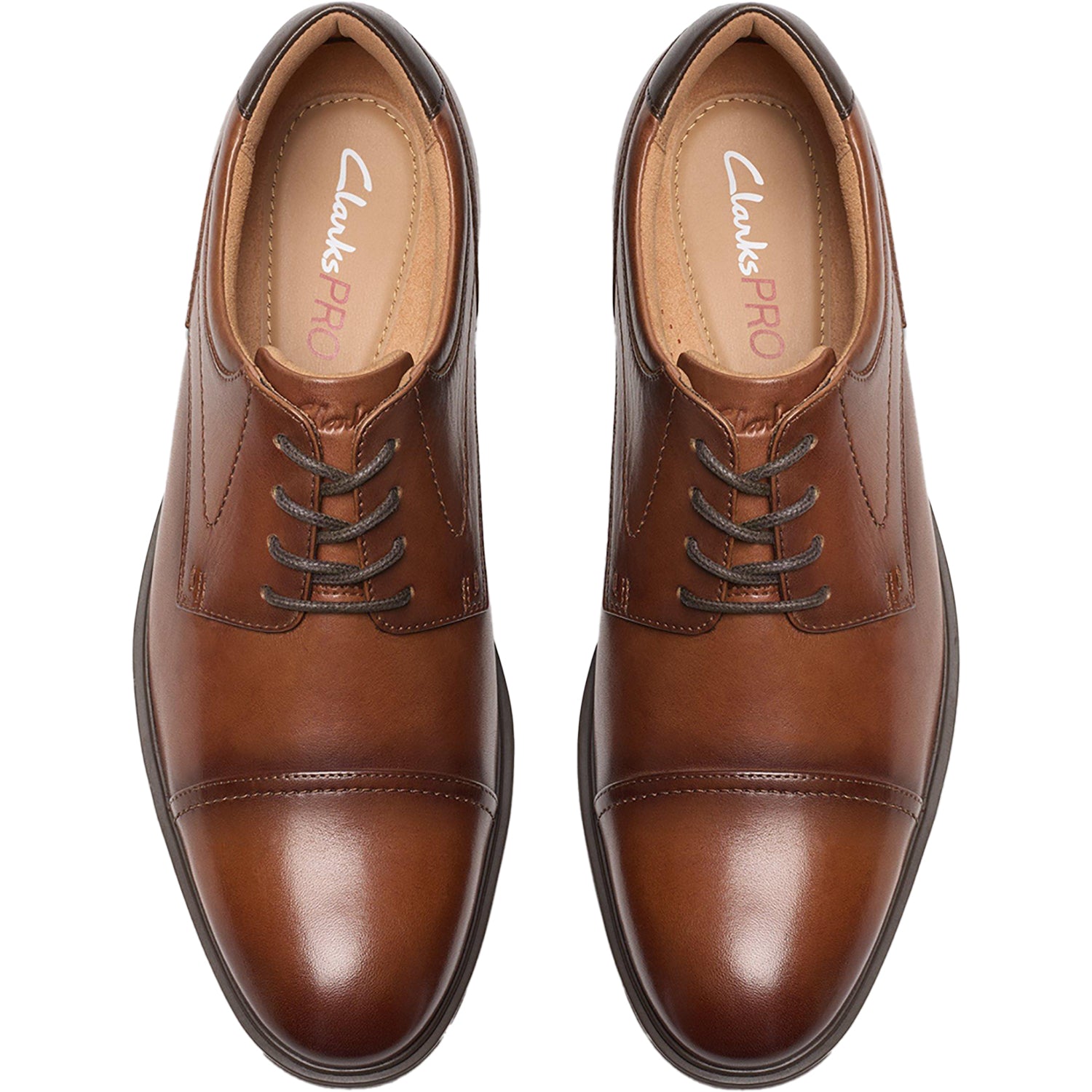 Mens Clarks Men's Clarks Eldredge Cap Dark Tan Leather Dark Tan Leather