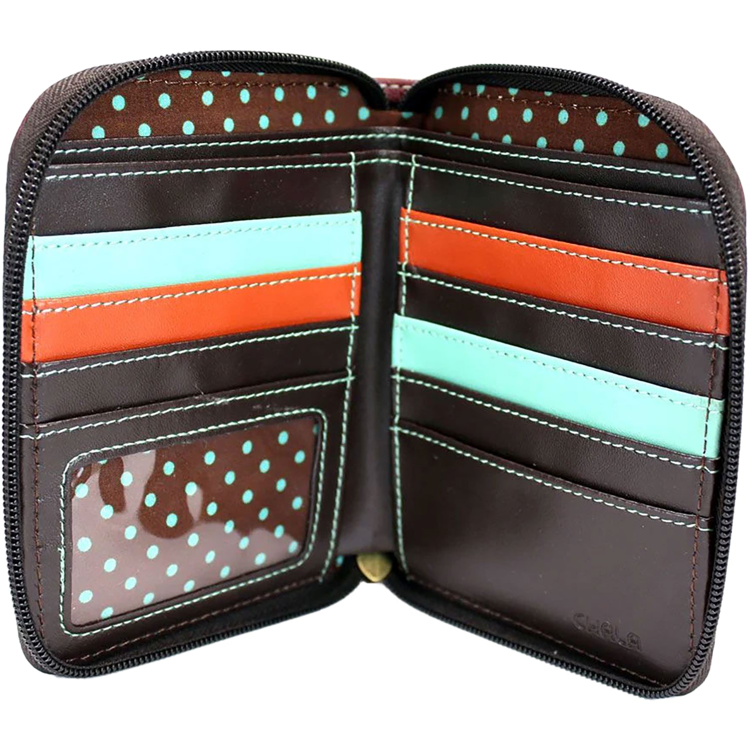Unisex Chala Chala Zip-Around Wallet Paw Print Maroon Paw Print Maroon