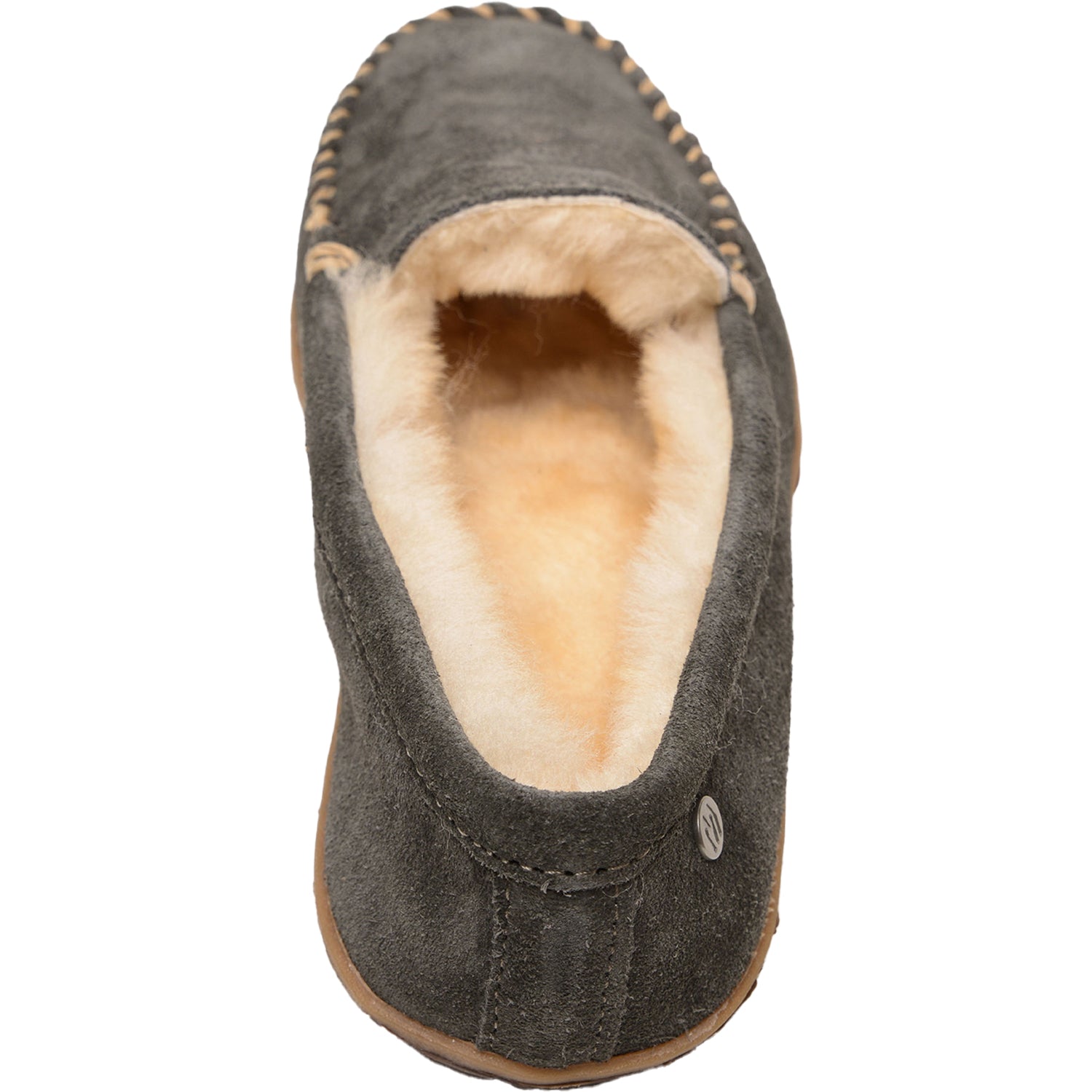 Mens Minnetonka Men's Minnetonka Sheepskin Tobie Charcoal W/R Suede Charcoal W/R Suede