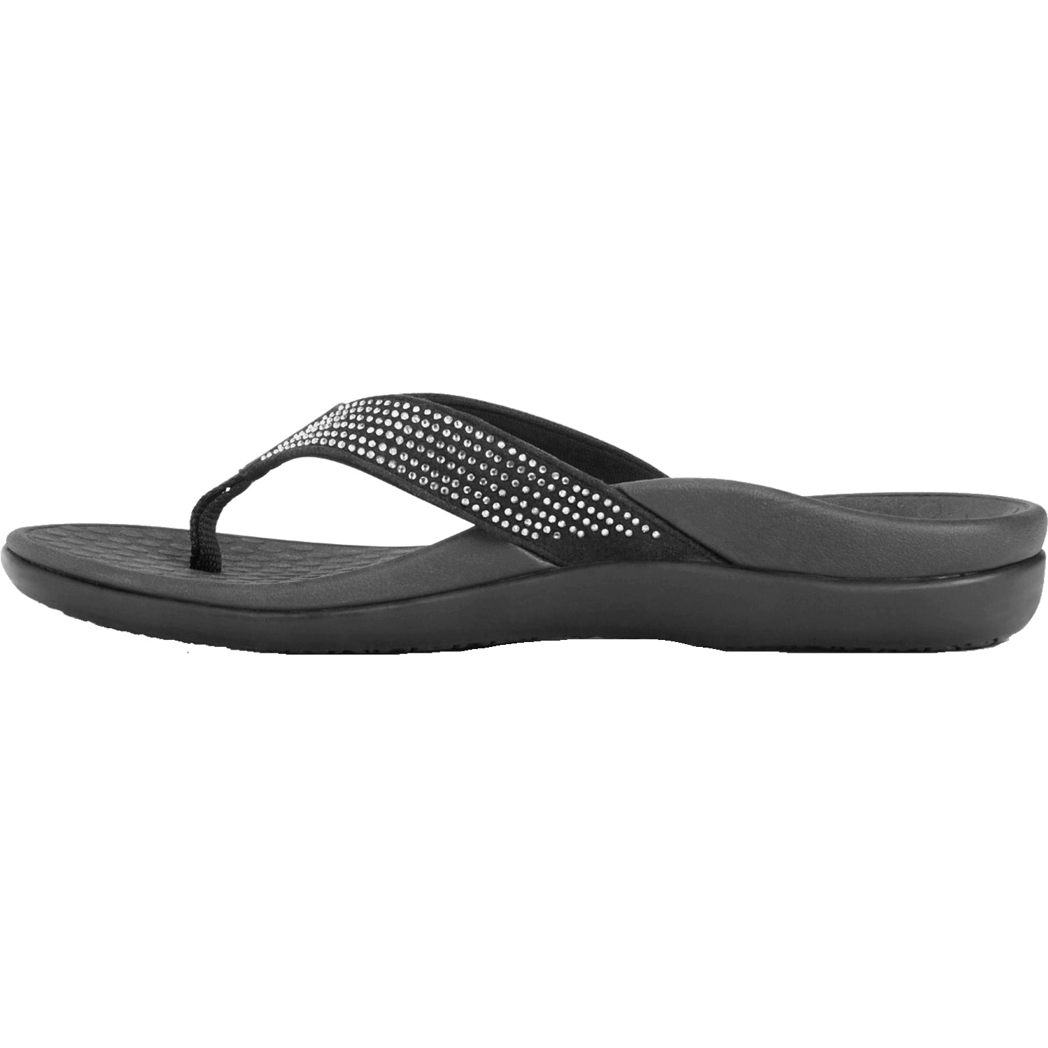 Womens Vionic Women's Vionic Tide Rhinestones Black Suede Black Suede