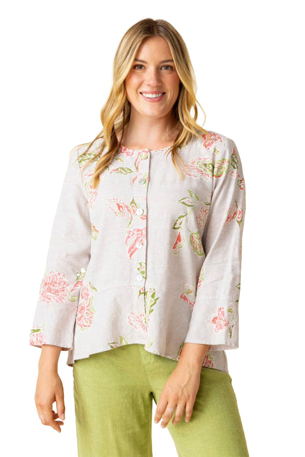 Womens Habitat Women's Habitat Linen Bloomer Ali Jacket Oatmeal Oatmeal