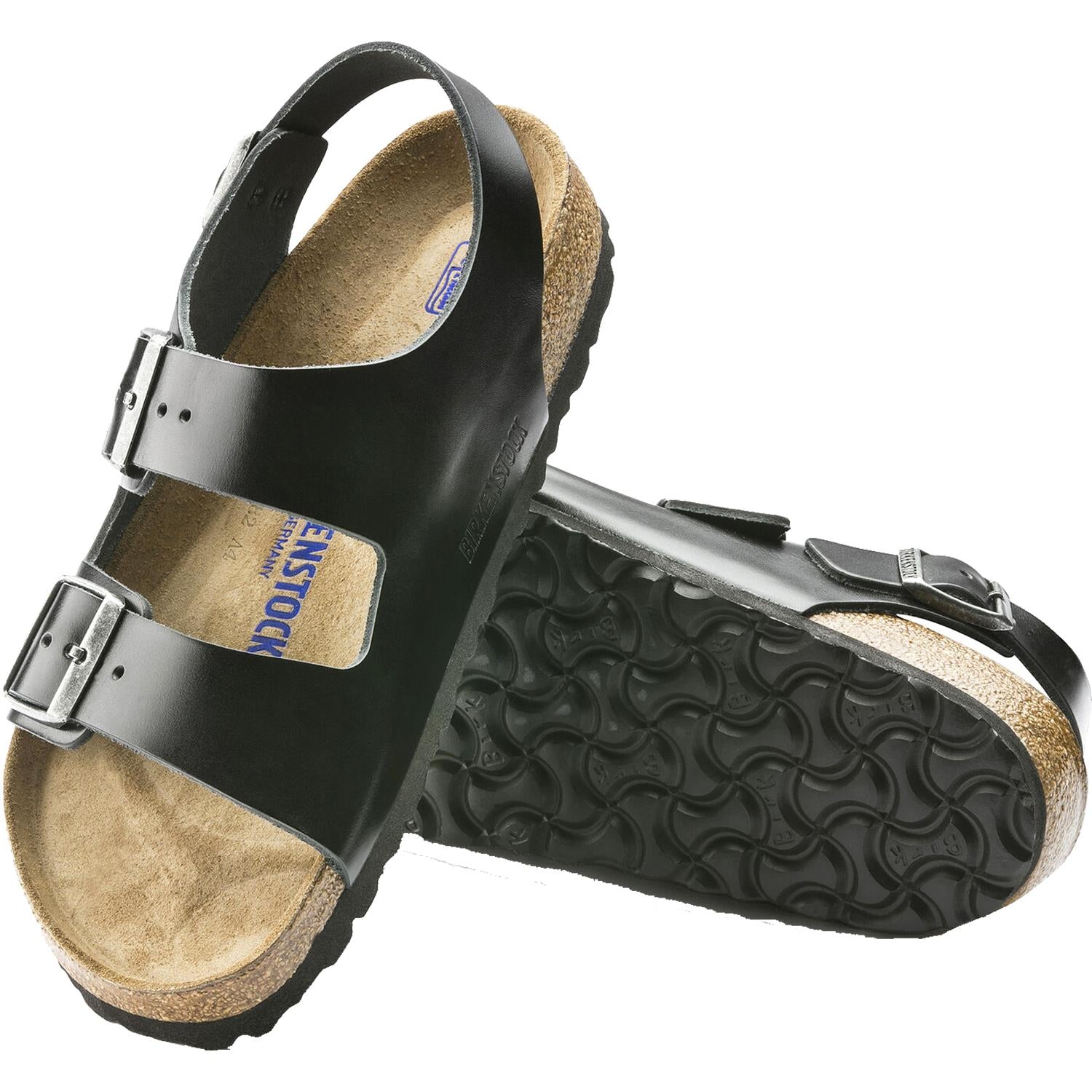 Unisex Birkenstock Unisex Birkenstock Milano Soft Footbed Black Amalfi Leather Black Amalfi Leather