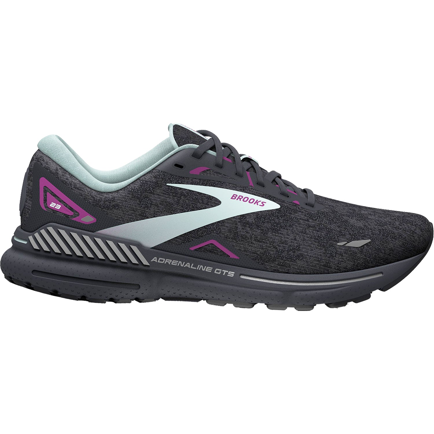 Womens Brooks Women's Brooks Adrenaline GTS 23 Black/Light Blue/Purple Mesh Black/Light Blue/Purple Mesh