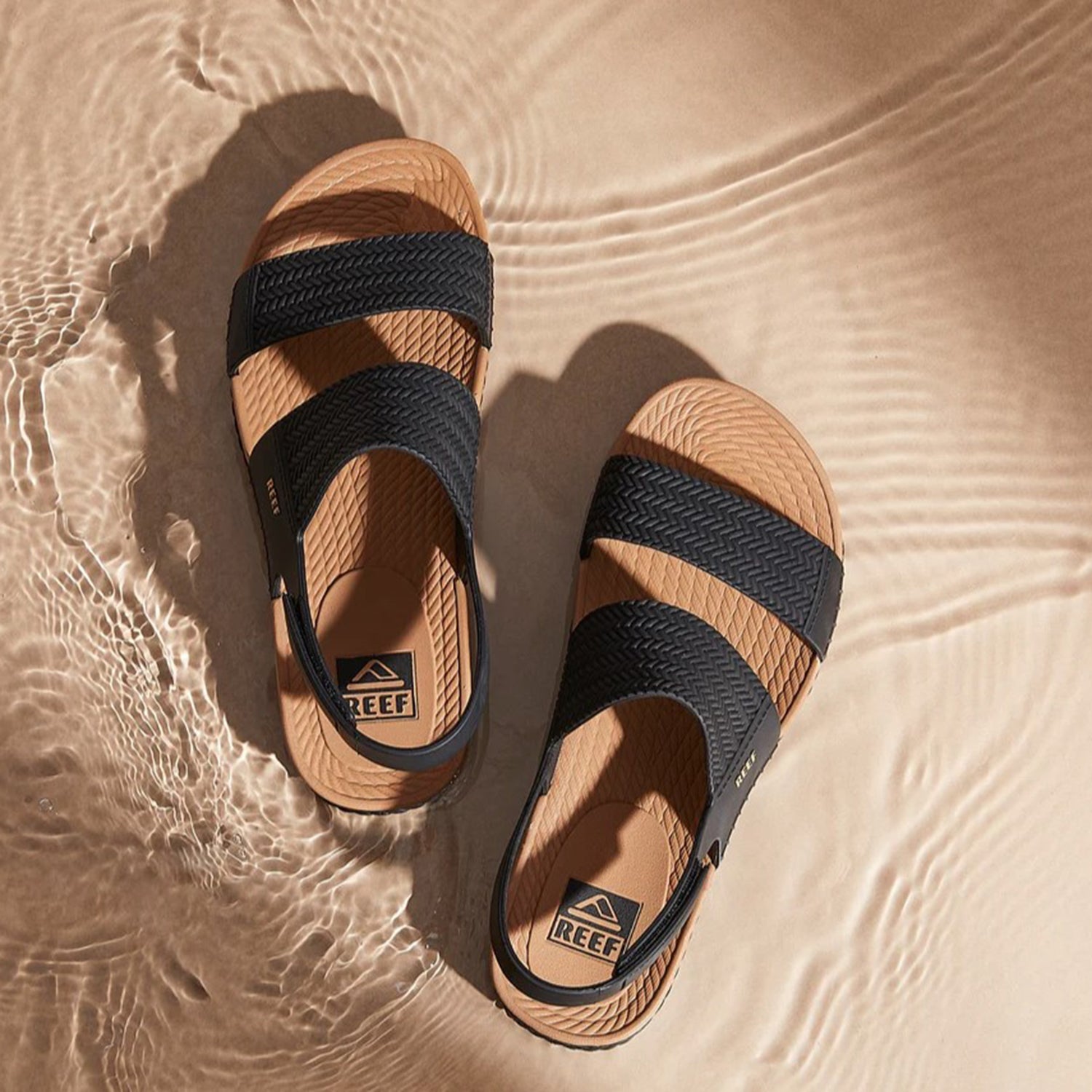 Womens Reef Women's Reef Water Vista Black/Tan Synthetic Black/Tan Synthetic