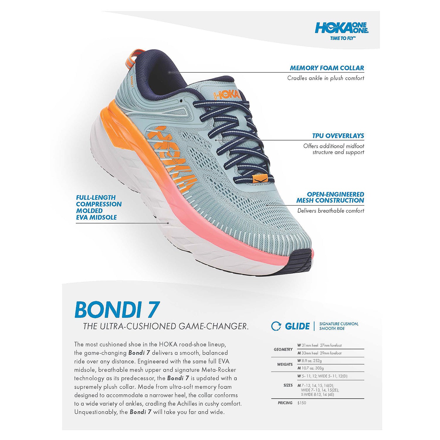 Womens Hoka one one Women's Hoka One One Bondi 7 Black/White Mesh Black/White Mesh