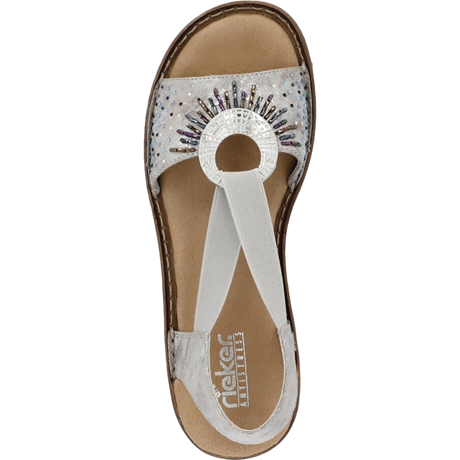 Womens Rieker Women's Rieker 60880-90 Regina 80 Rose Metallic with Beads Rose- Metallic W Beads Synthetic