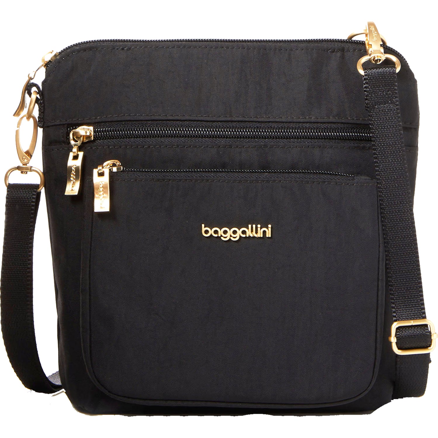 Womens Baggallini Baggallini Modern Pocket Crossbody Black Nylon Black Nylon