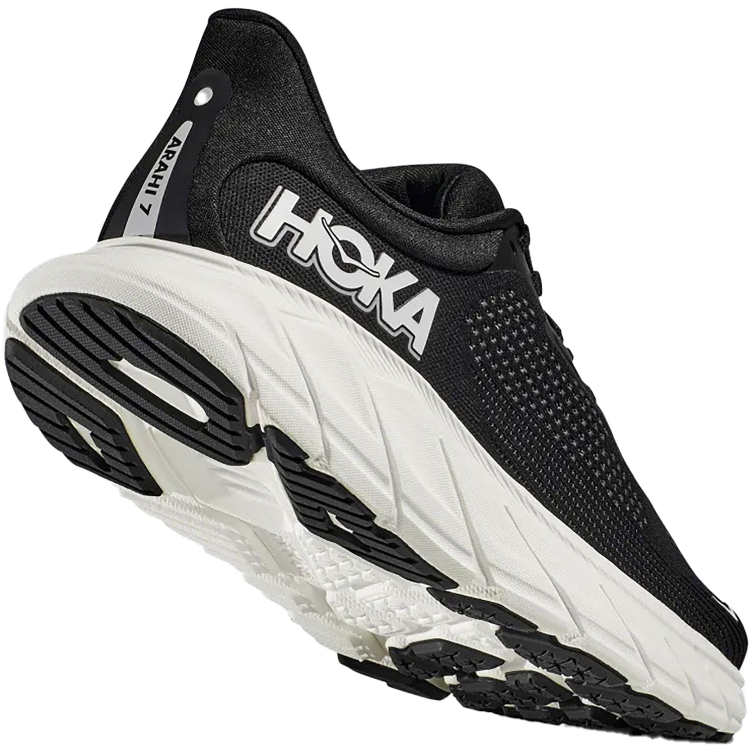 Mens Hoka one one Men's Hoka Arahi 7 Black/White Mesh Black/White Mesh