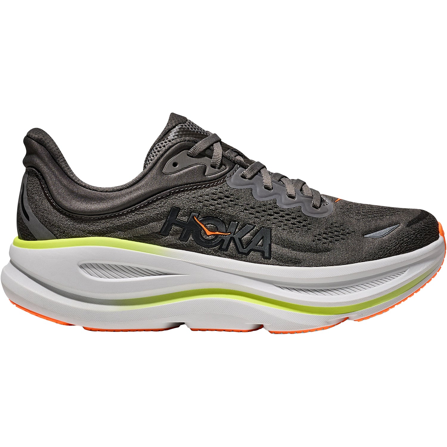 Mens Hoka one one Men's Hoka Bondi 9 Asphalt Grey/Gravel Mesh Asphalt Grey/Gravel Mesh