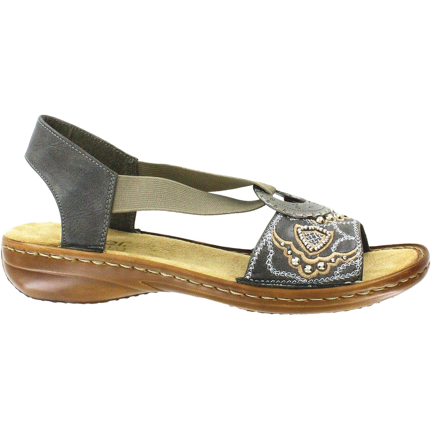 Womens Rieker Women's Rieker Regina B9 Smoke Leather Smoke Leather