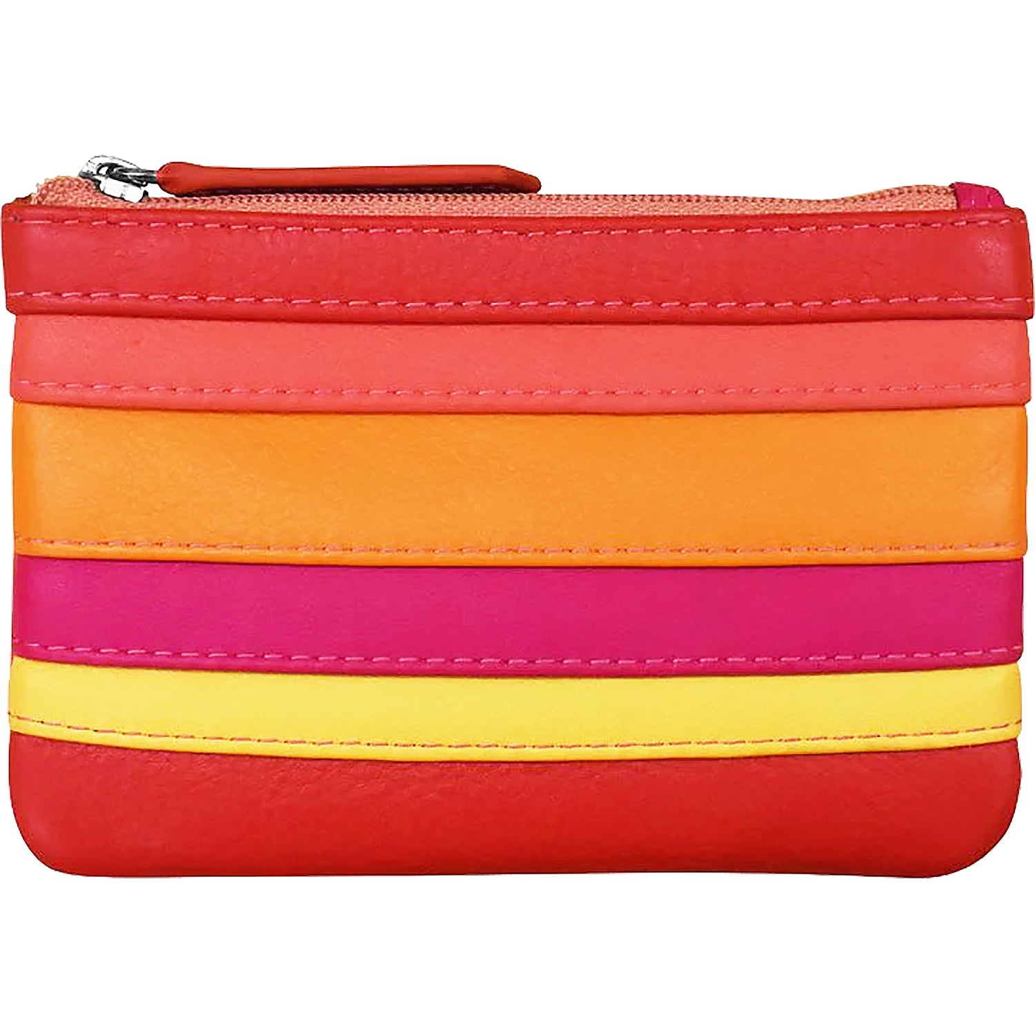 Womens Ili new york ili New York Coin Holder with Key Ring Sunset Multi Leather Sunset Multi Leather