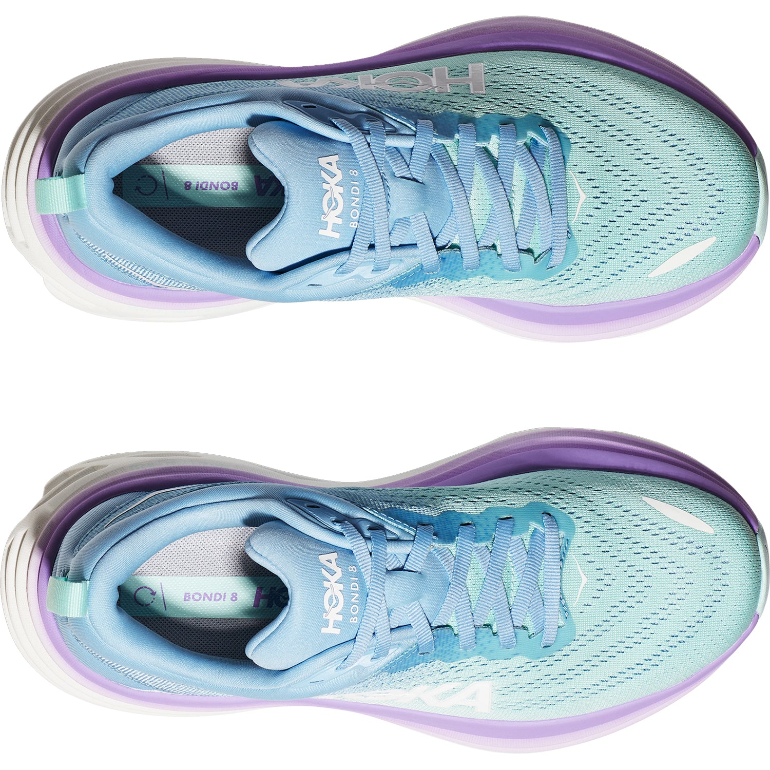 Womens Hoka one one Women's Hoka Bondi 8 Airy Blue/Sunlit Ocean Mesh Airy Blue/Sunlit Ocean Mesh