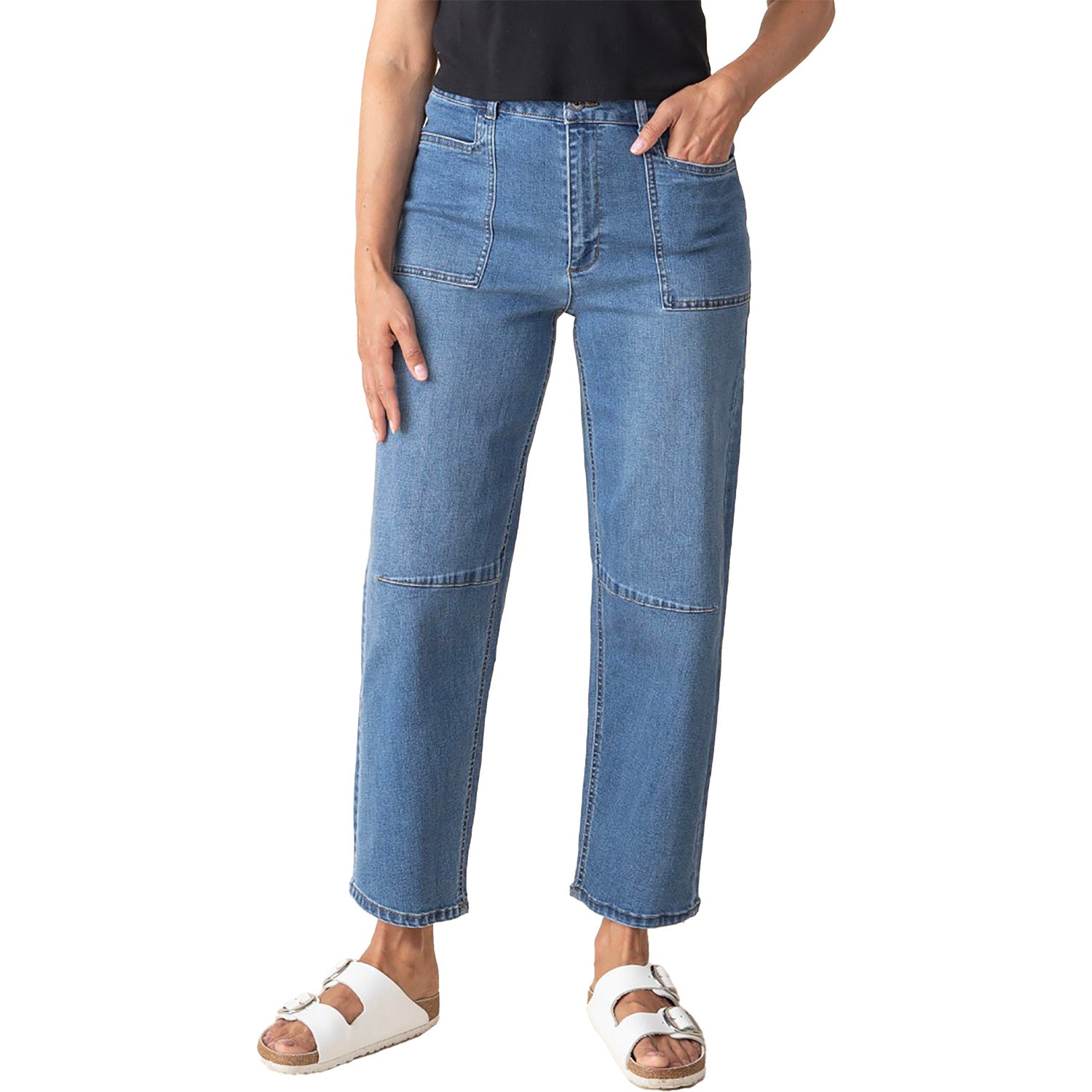 Womens Habitat Women's Habitat Stretch Denim Barrel Leg Medium Denim Medium Denim