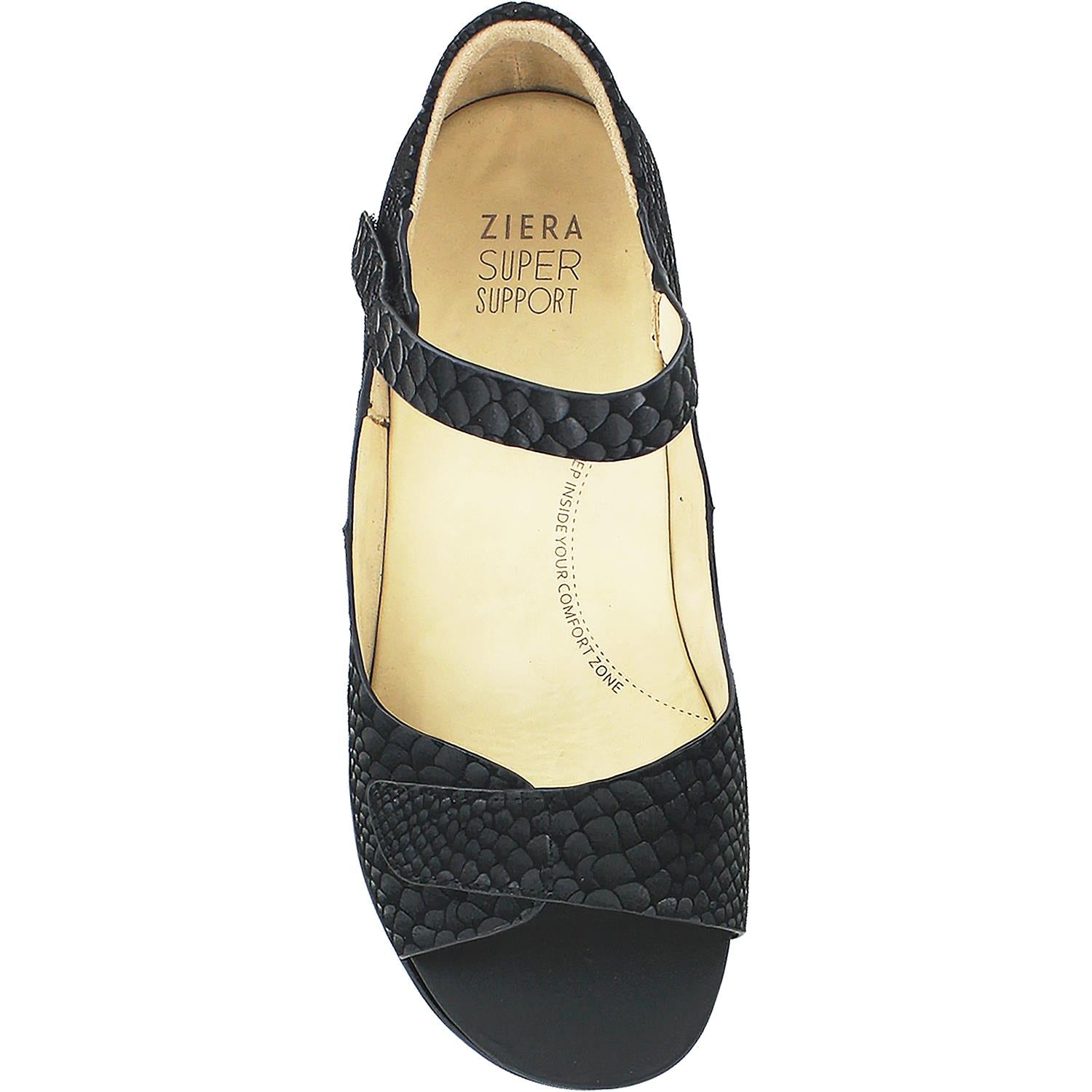 Womens Ziera Women's Ziera Genie Black Exotic Snake Suede Black Exotic Snake Suede