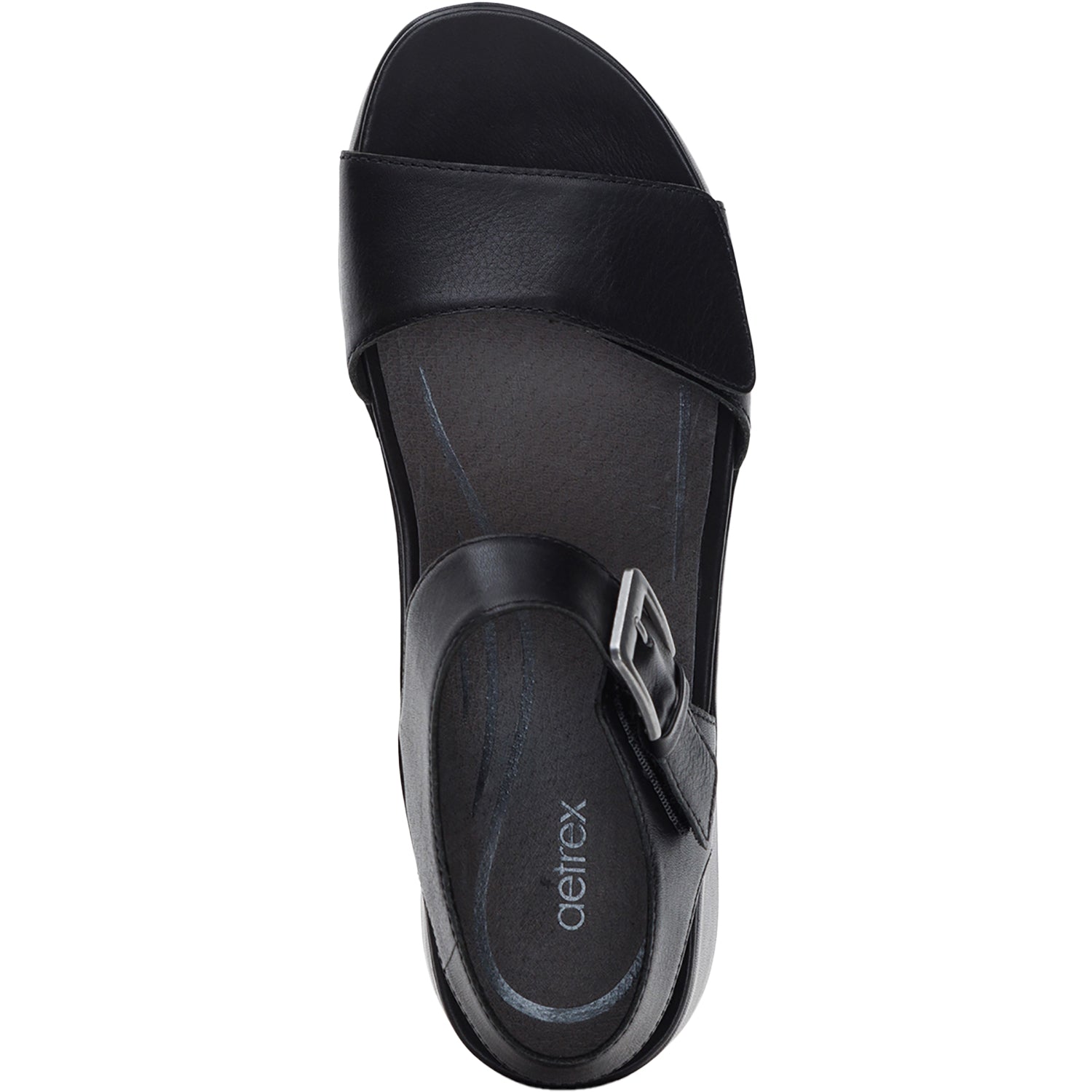 Womens Aetrex Women's Aetrex Ariel Black Leather Black