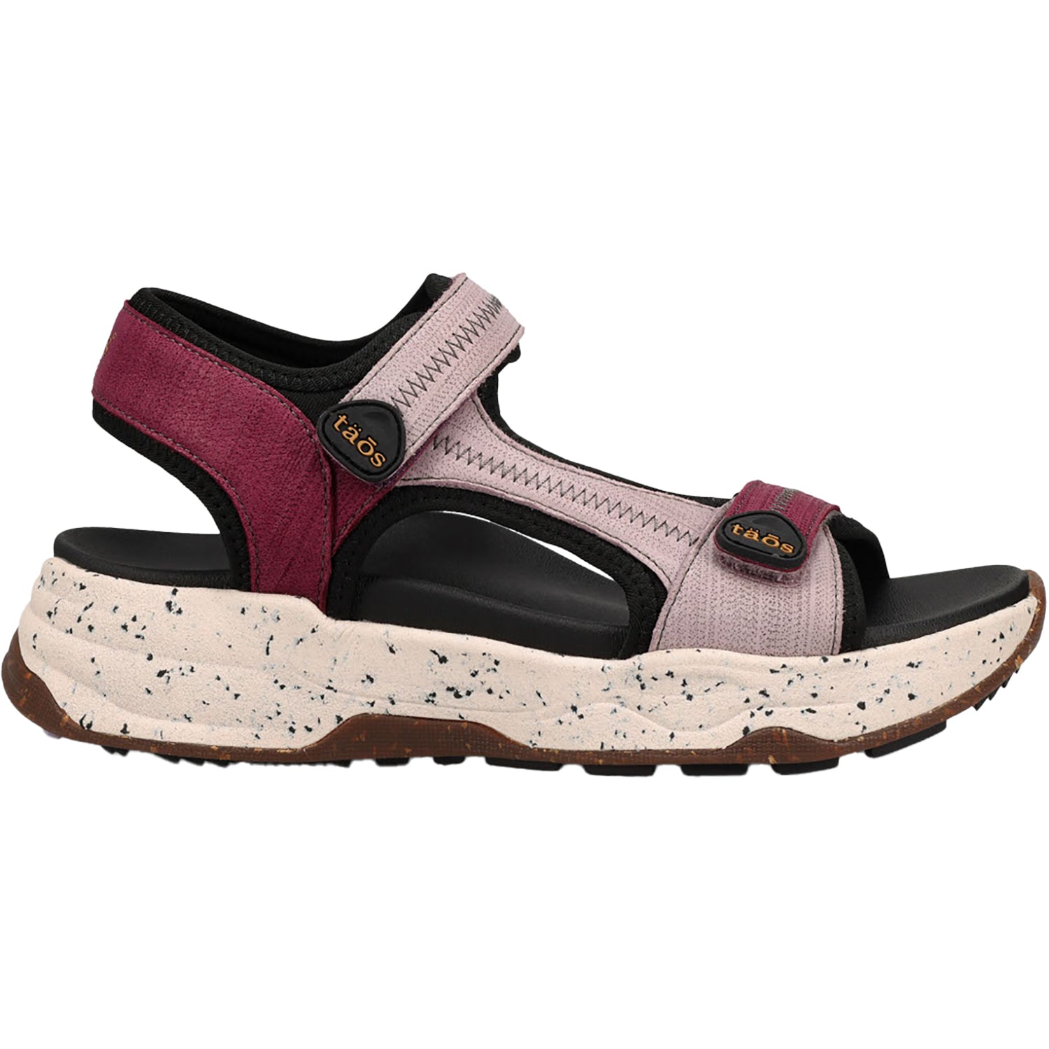 Womens Taos Women's Taos Super Slide Plum Embossed Leather/Nylon Plum Embossed Leather/Nylon