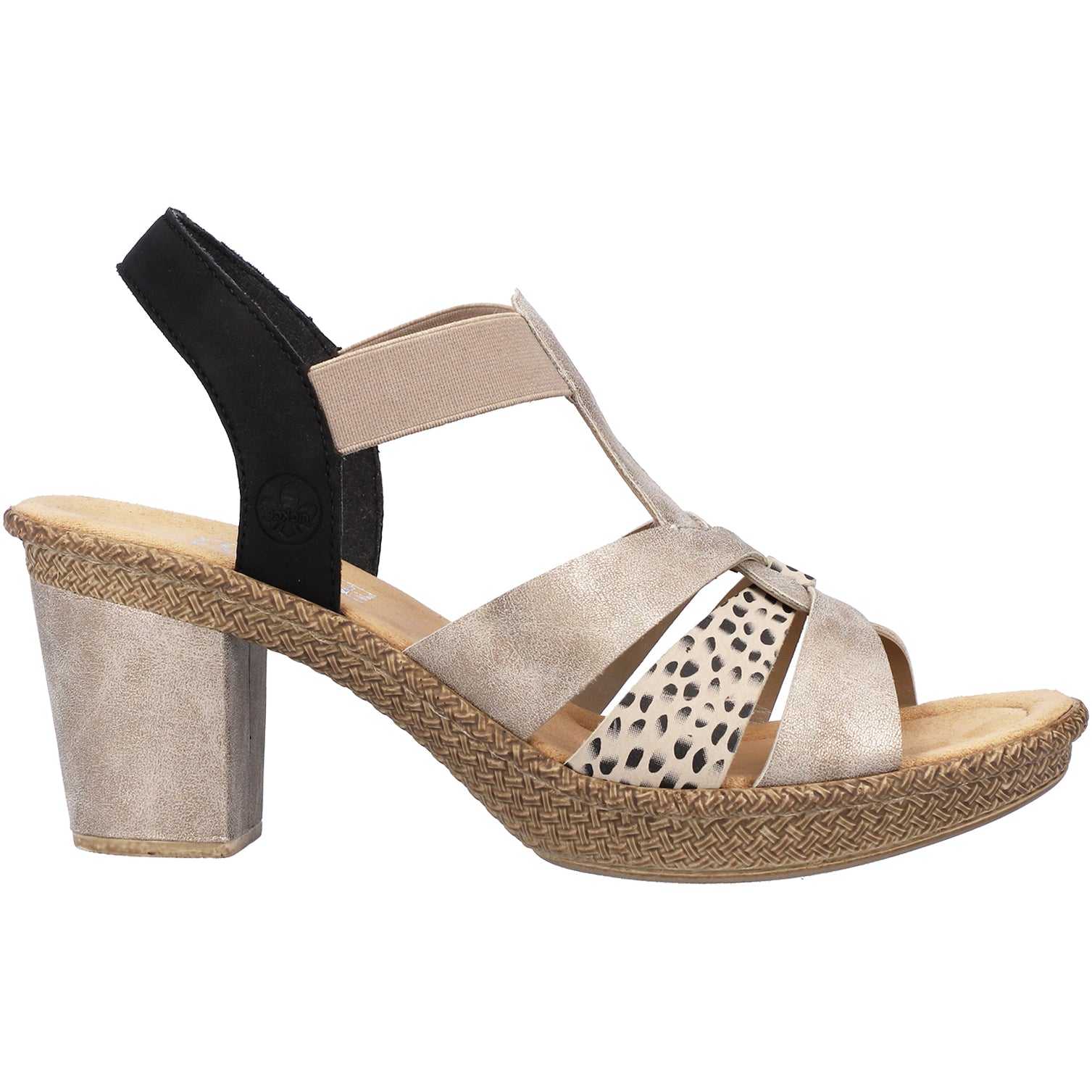 Womens Rieker Women's Rieker 665K3-60 Rabea K3 Beige/Black Synthetic Beige/Black Synthetic