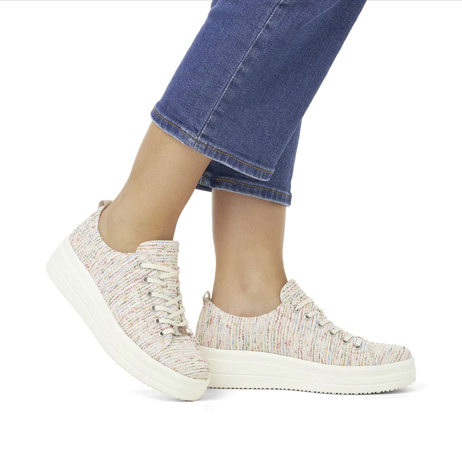 Womens Remonte Women's Remonte D1C03-90 Julika 03 Weiss-Multi Carpino Fabric Weiss-Multi Carpino Fabric