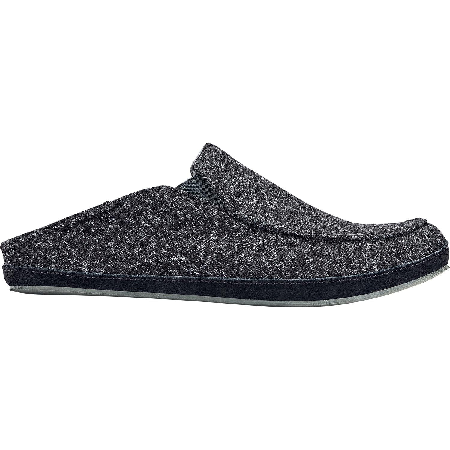 Mens Olukai Men's OluKai Moloa Hulu Black/Black Knit Fabric Black/Black Knit Fabric