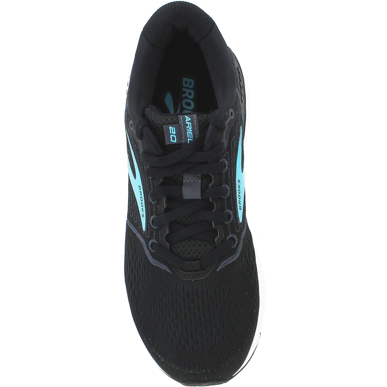 Womens Brooks Women's Brooks Ariel 20 Black/Ebony/Blue Mesh Black/Ebony/Blue Mesh