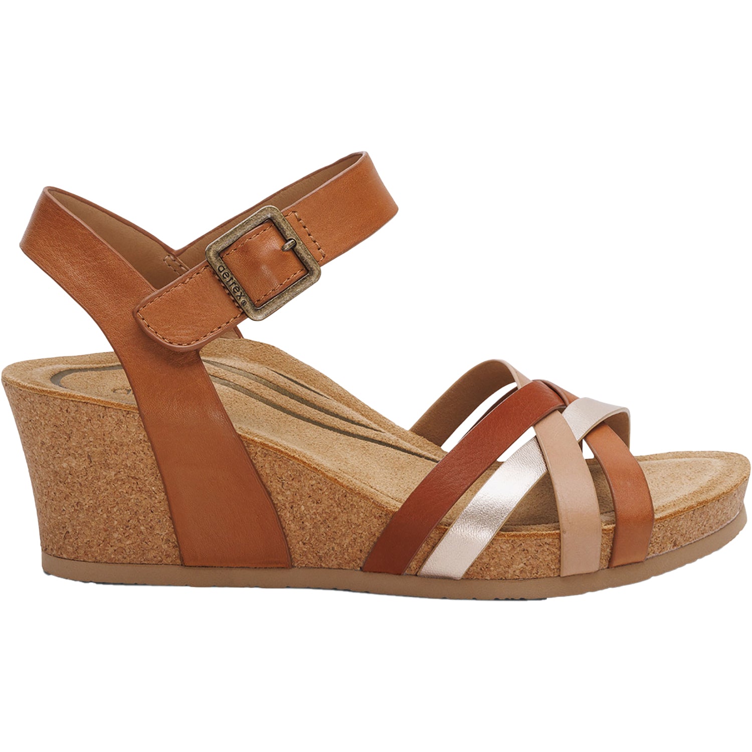 Womens Aetrex Women's Aetrex Noelle Ginger Multi Leather Ginger Multi Leather