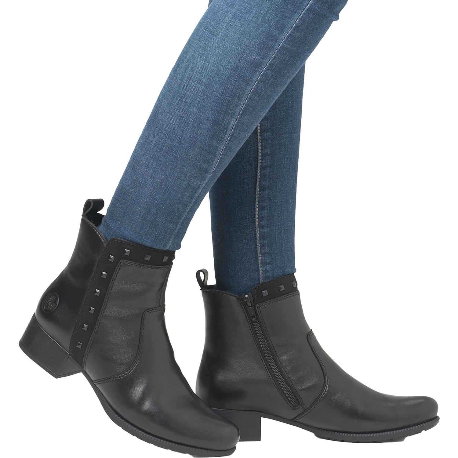 Womens Rieker Women's Rieker 78657-00 Black/Black/Black Leather Black/Black/Black Leather
