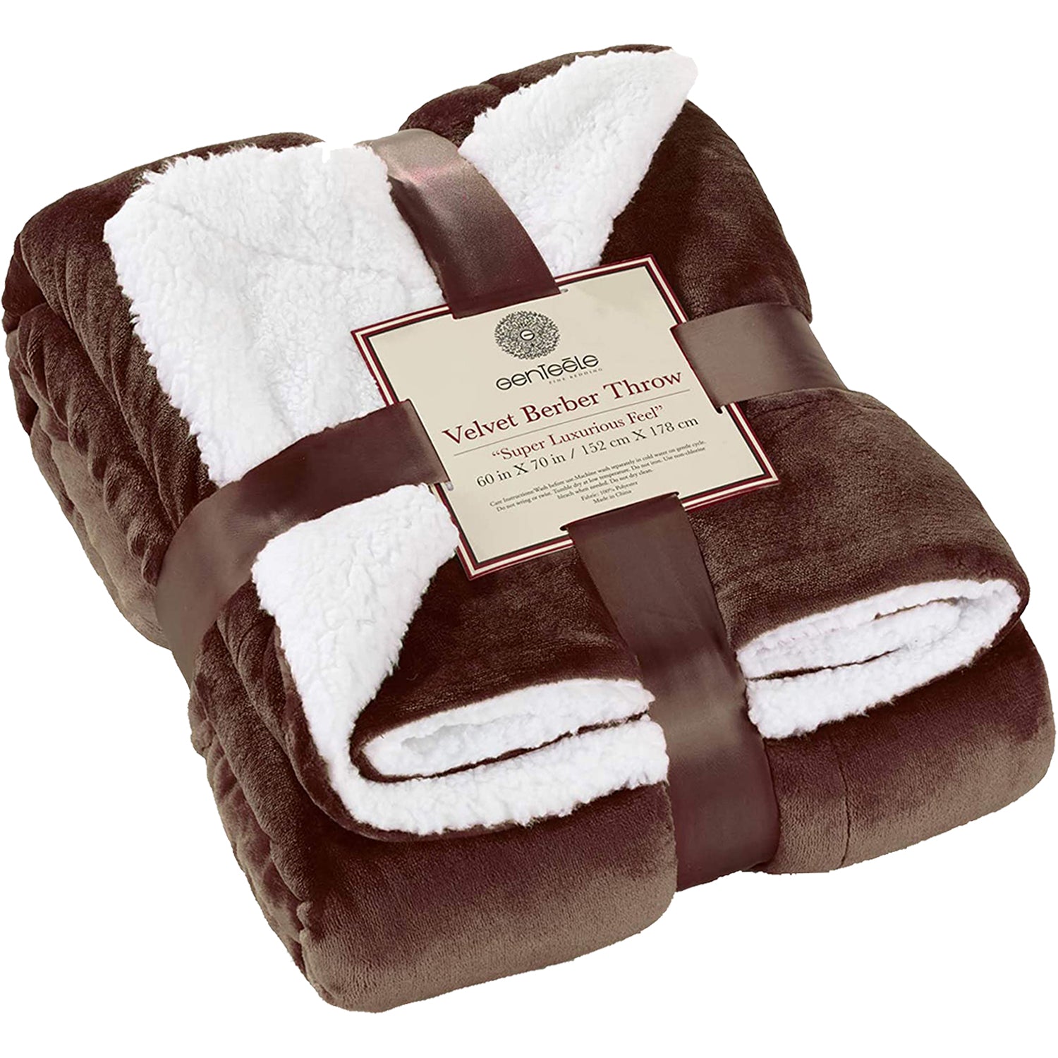 Unisex Genteele blankets Unisex Genteele Sherpa Throw Blanket Brown Brown
