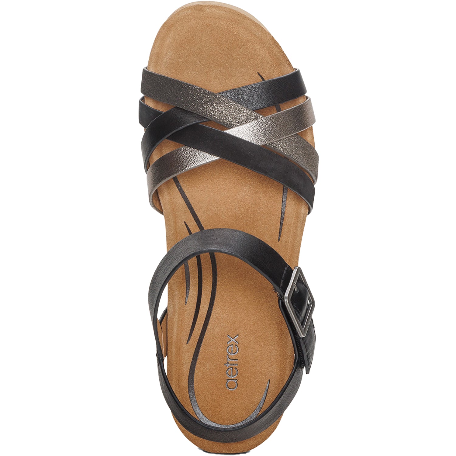 Womens Aetrex Women's Aetrex Noelle Black Multi Leather Black Multi Leather