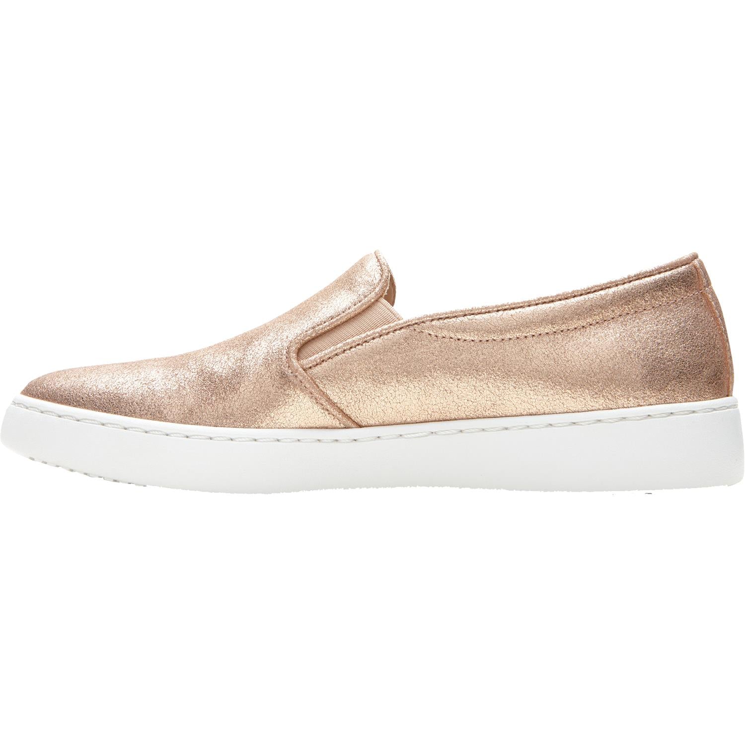 Womens Vionic Women's Vionic Avery Pro Non-Slip Rose Gold Metallic Suede Rose Gold Metallic Suede